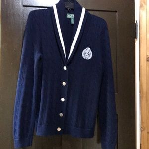 Ralph Lauren Large Navy Sweater excellent cond.